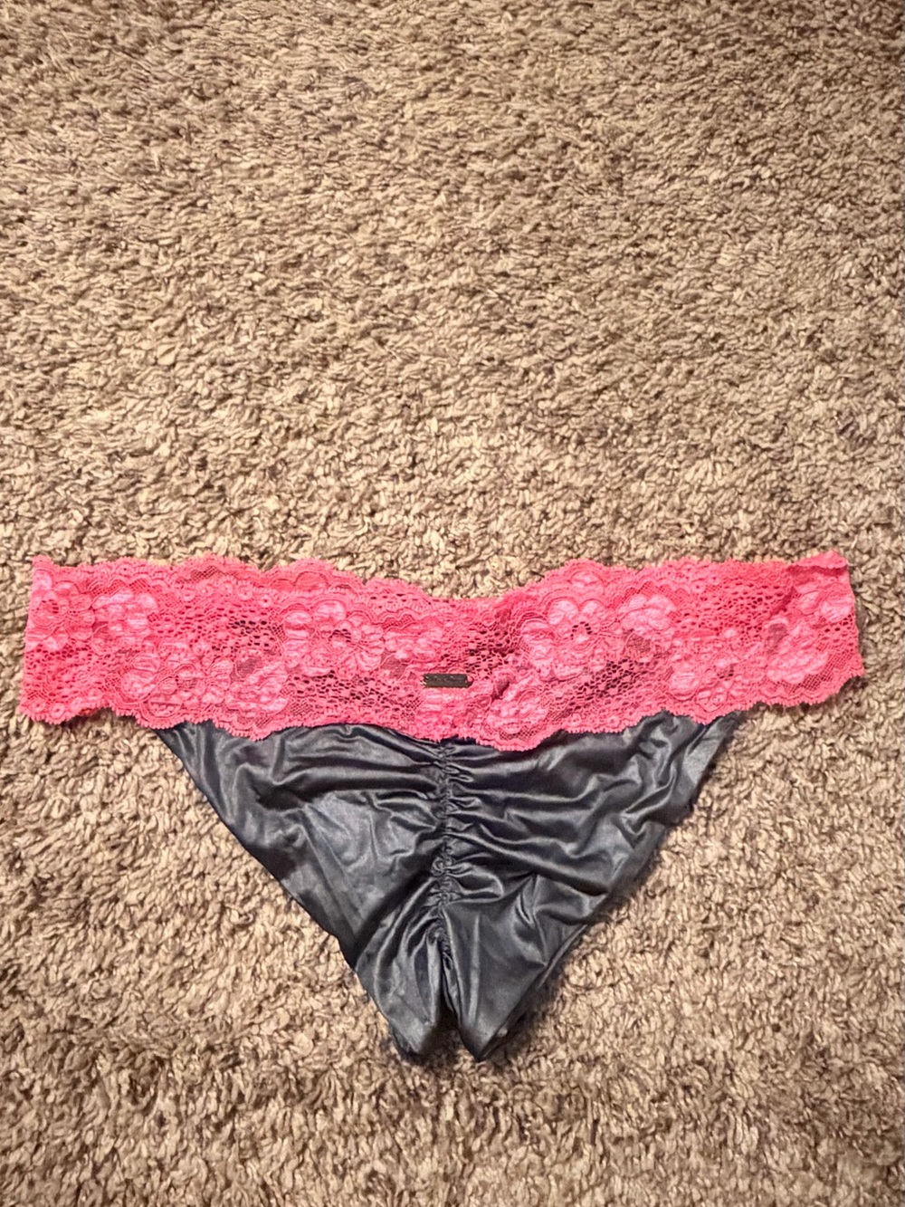 Beach Bunny Pink Lace & Gray Satin Bikini Set - Picture 3 of 5